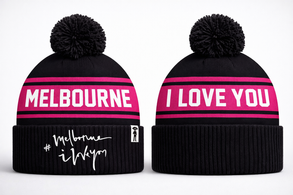 BLACK AND PINK BEANIE - PRESALE