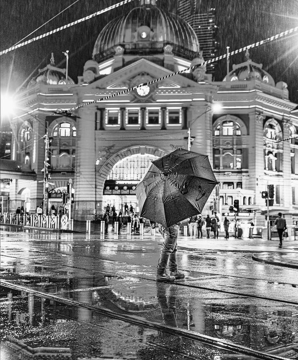 Black and White Come Under My Umbrella - PRINT