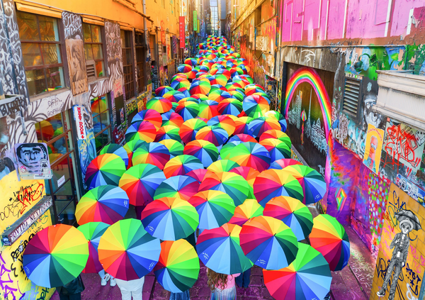 GOLF SIZE RAINBOW UMBRELLA - PRE SALE