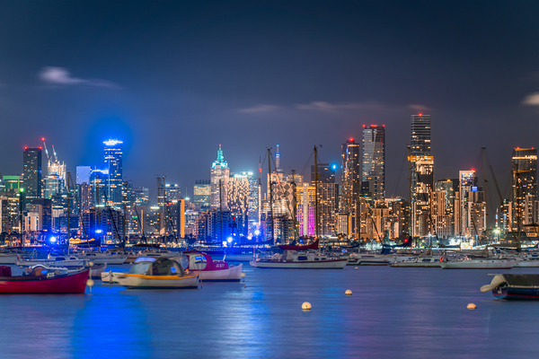 DAY 96 - THE CITY FROM WILLIAMSTOWN AT NIGHT - PRINT