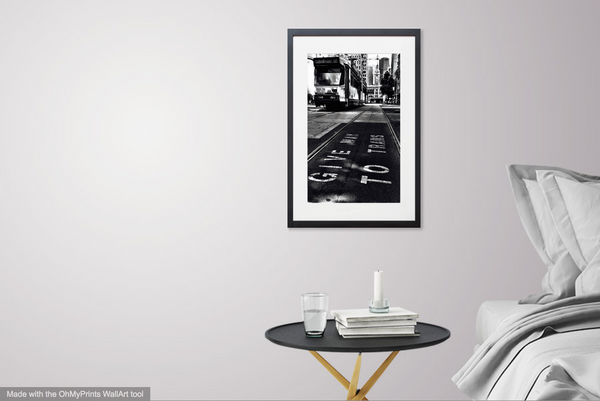 Black and White Tram - Print