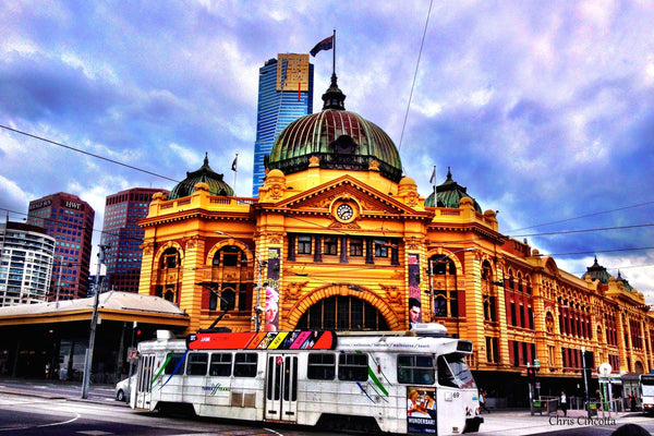 Flinders with White Tram - Print