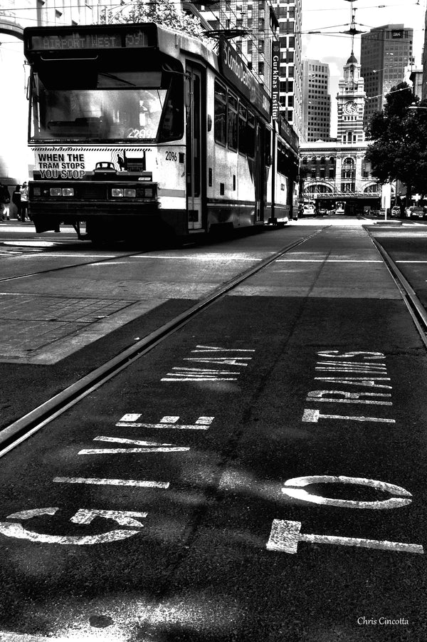 Black and White Tram - Print