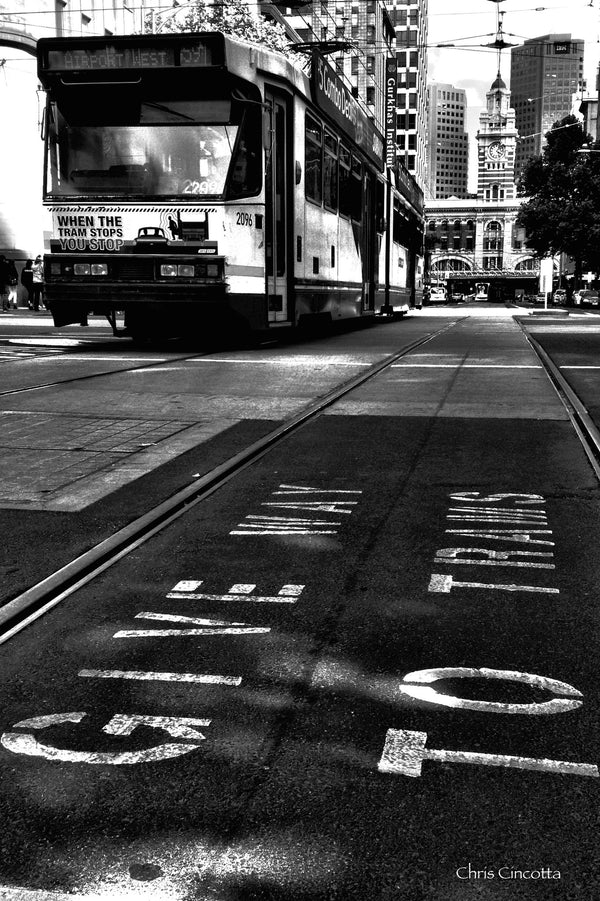 Black and White Tram - Print